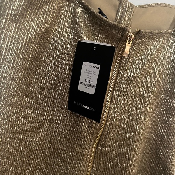 Nwt fashion nova a classy one metallic mini dress size small - Picture 8 of 8